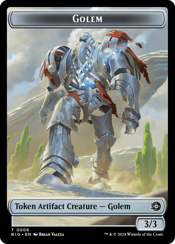 Treasure // Golem Double-Sided Token [Outlaws of Thunder Junction Tokens] | Grognard Games