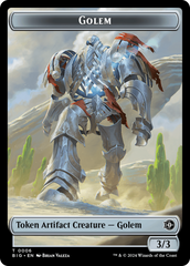 Treasure // Golem Double-Sided Token [Outlaws of Thunder Junction Tokens] | Grognard Games