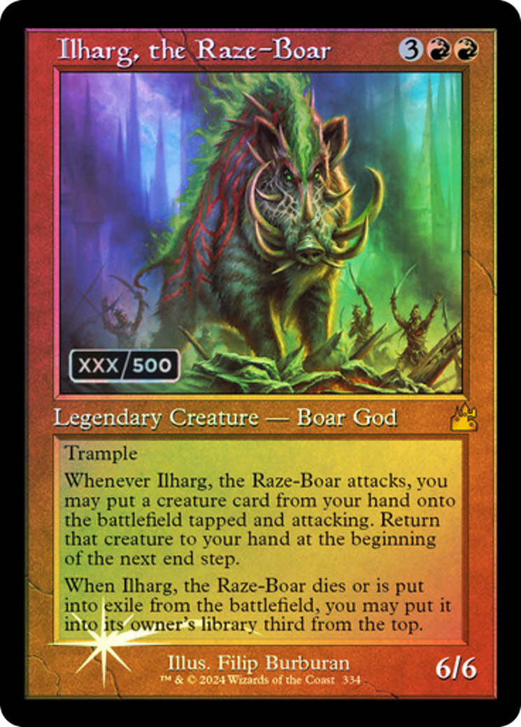 Ilharg, the Raze-Boar (Retro) (Serialized) [Ravnica Remastered] | Grognard Games
