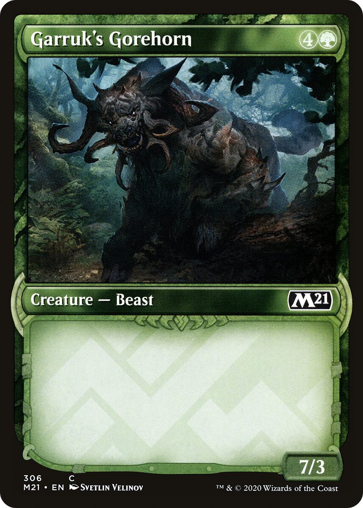 Garruk's Gorehorn (M21-306) - Core Set 2021: (Showcase) Foil | Grognard Games