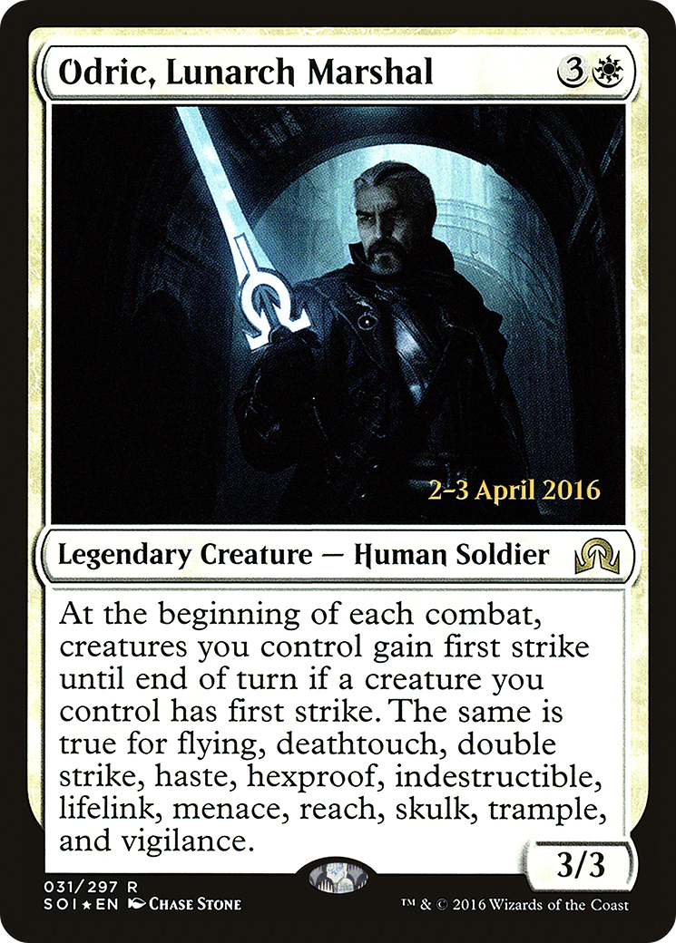 Odric, Lunarch Marshal [Shadows over Innistrad Prerelease Promos] | Grognard Games