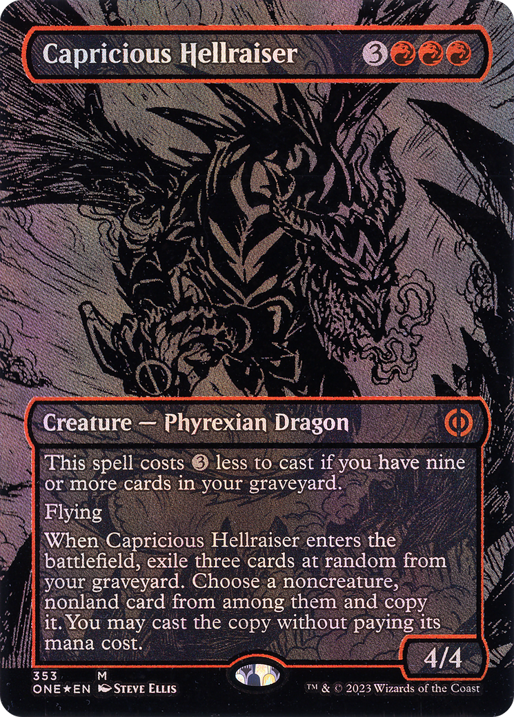 Capricious Hellraiser (Oil Slick Raised Foil) [Phyrexia: All Will Be One] | Grognard Games