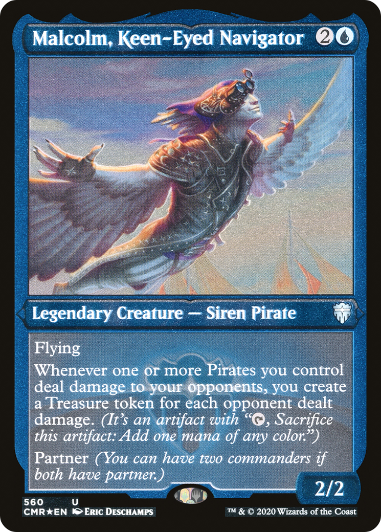 Malcolm, Keen-Eyed Navigator (Etched) [Commander Legends] | Grognard Games