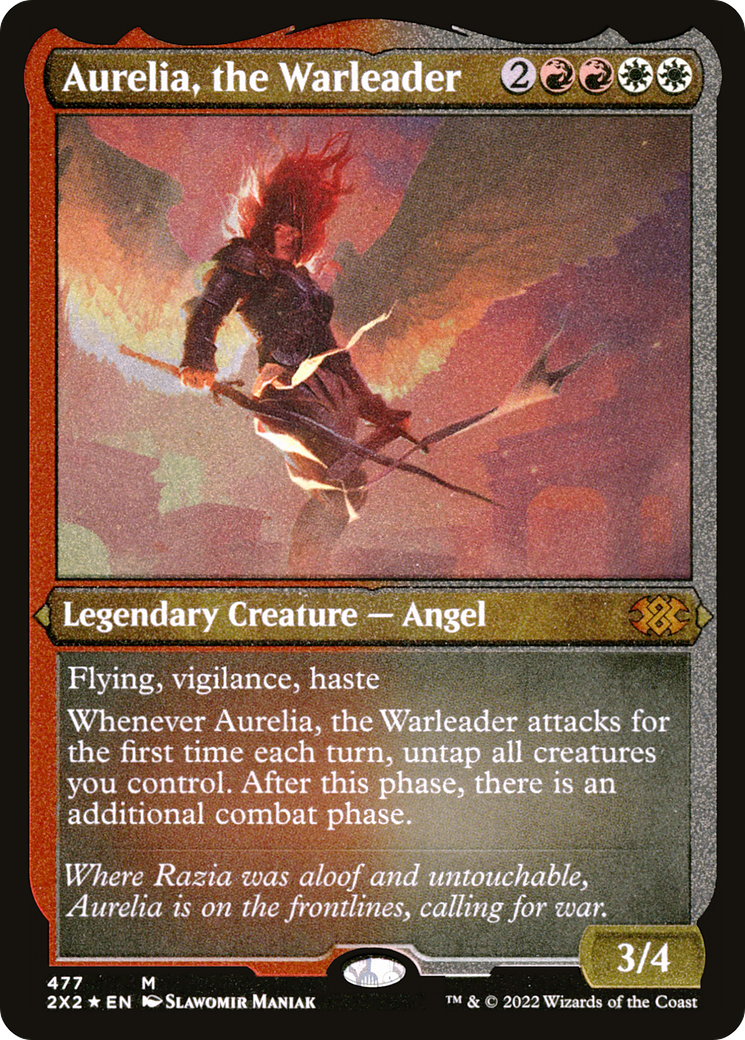 Aurelia, the Warleader (Foil Etched) (2X2-477) - Double Masters 2022 Foil | Grognard Games