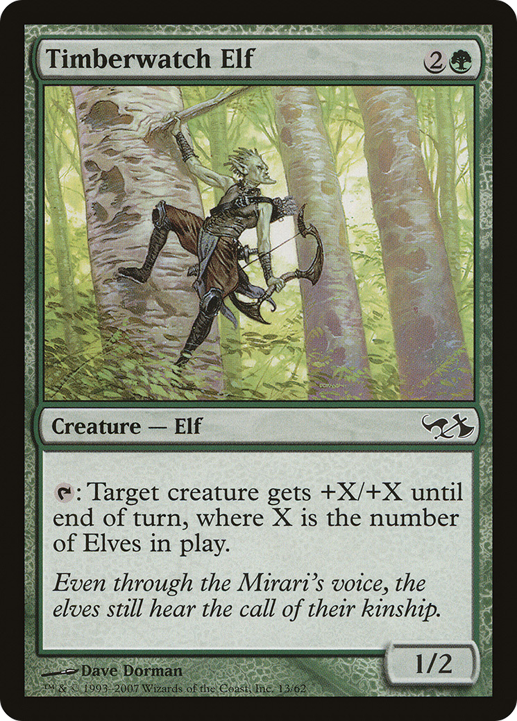 Timberwatch Elf (EVG-013) - Duel Decks: Elves vs. Goblins Foil | Grognard Games