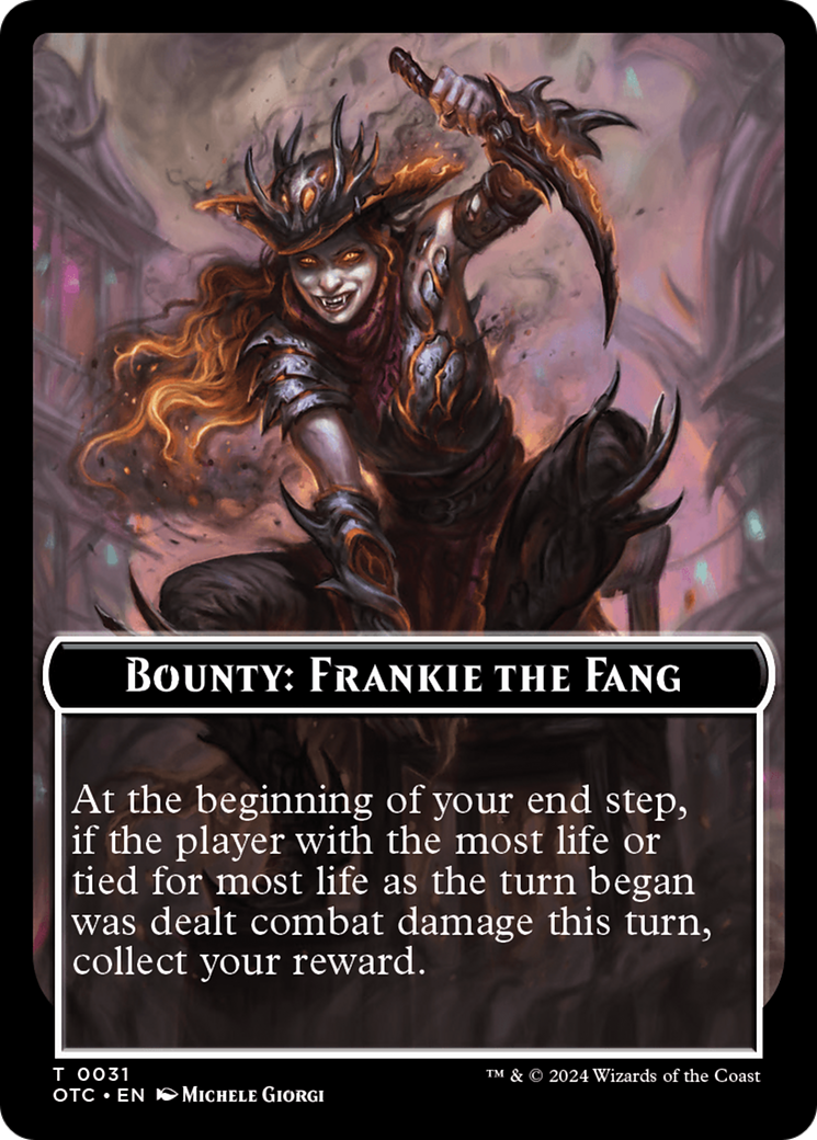 Bounty: Frankie the Fang // Bounty Rules Double-Sided Token [Outlaws of Thunder Junction Commander Tokens] | Grognard Games