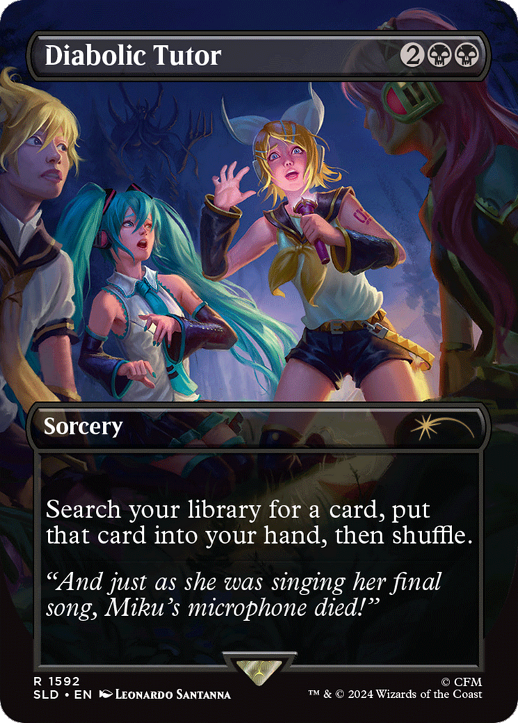 Diabolic Tutor (SLD-1592) - Secret Lair Drop (Borderless) Foil | Grognard Games
