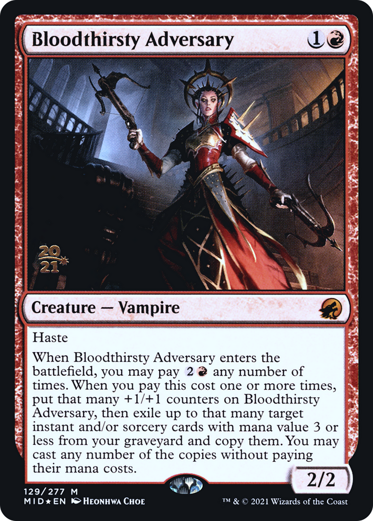 Bloodthirsty Adversary [Innistrad: Midnight Hunt Prerelease Promos] | Grognard Games