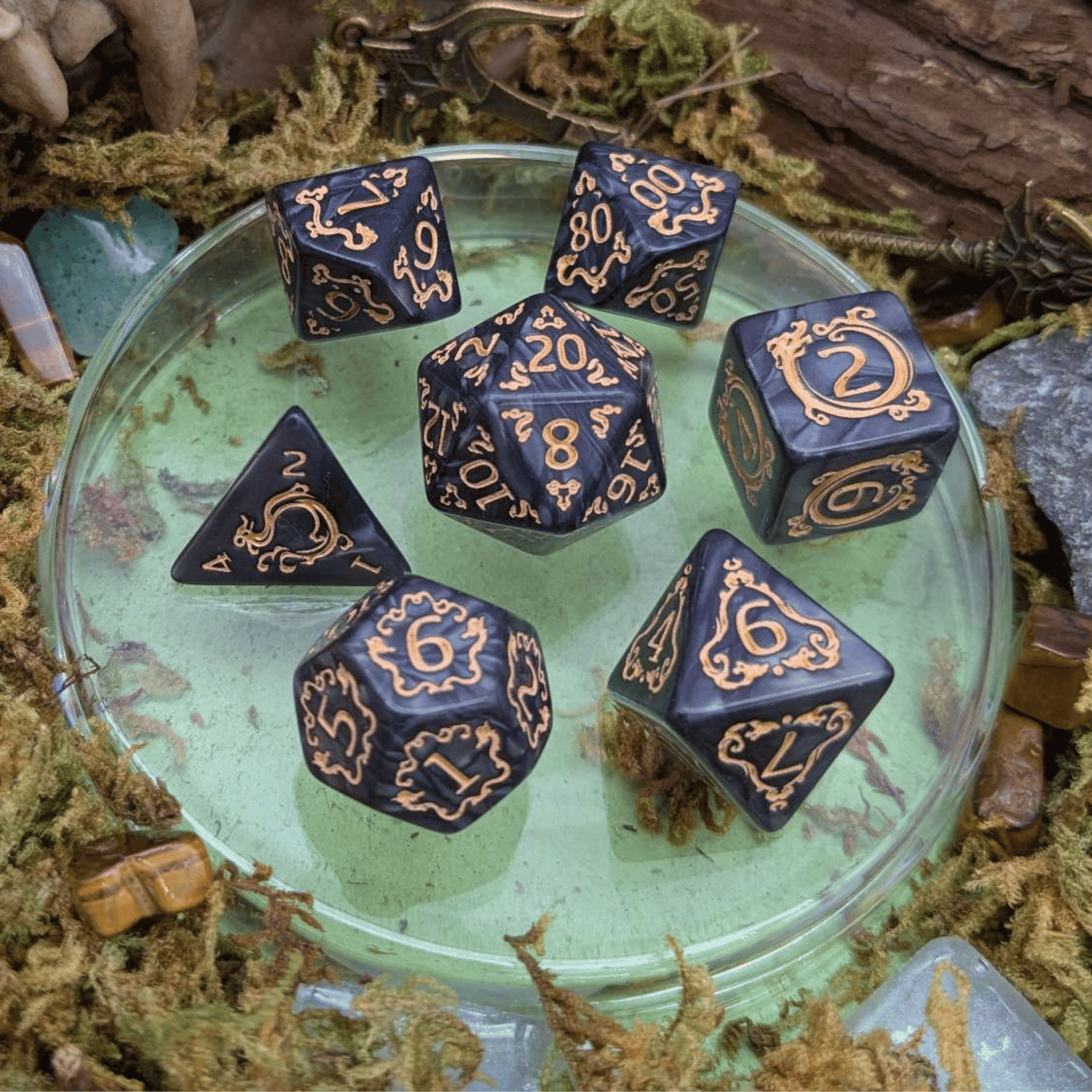 Dragon Black Dice Set | Grognard Games