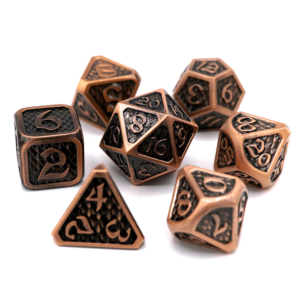Die Hard Dice 7pc RPG Set - Drakona Eldric Cuprum | Grognard Games