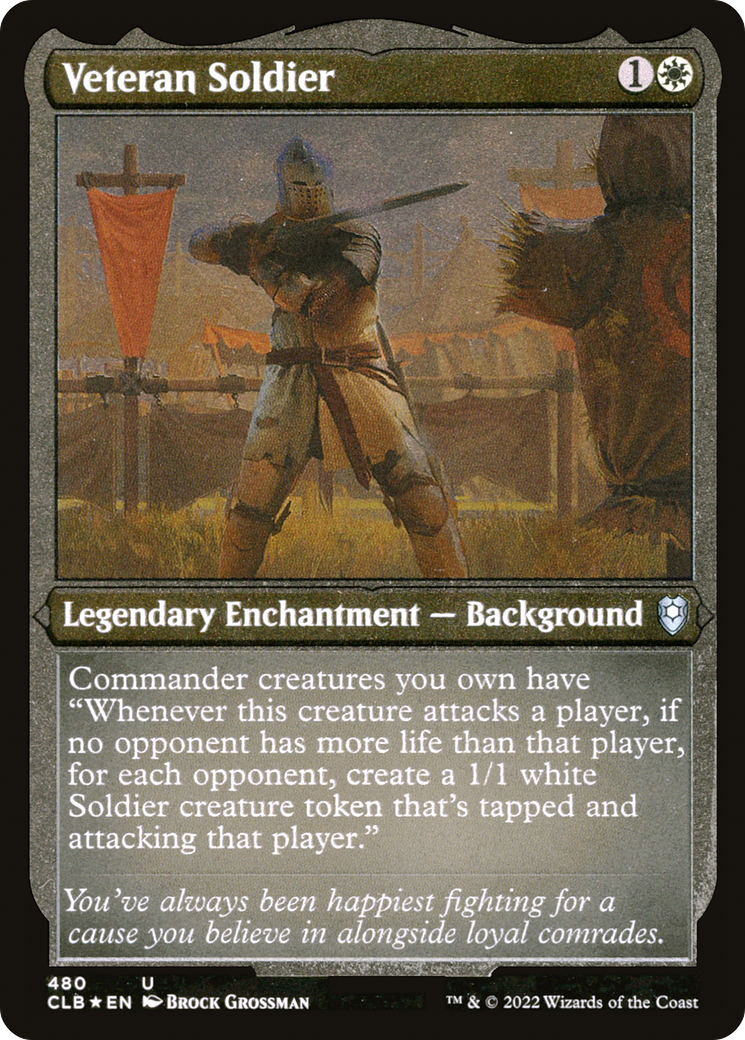 Veteran Soldier (Foil Etched) (CLB-480) - Commander Legends: Battle for Baldur's Gate Foil | Grognard Games