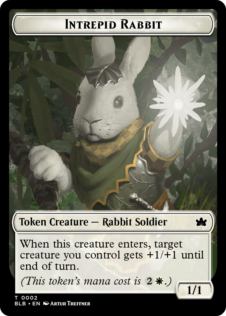 Wall // Intrepid Rabbit Double-Sided Token [Bloomburrow Tokens] | Grognard Games