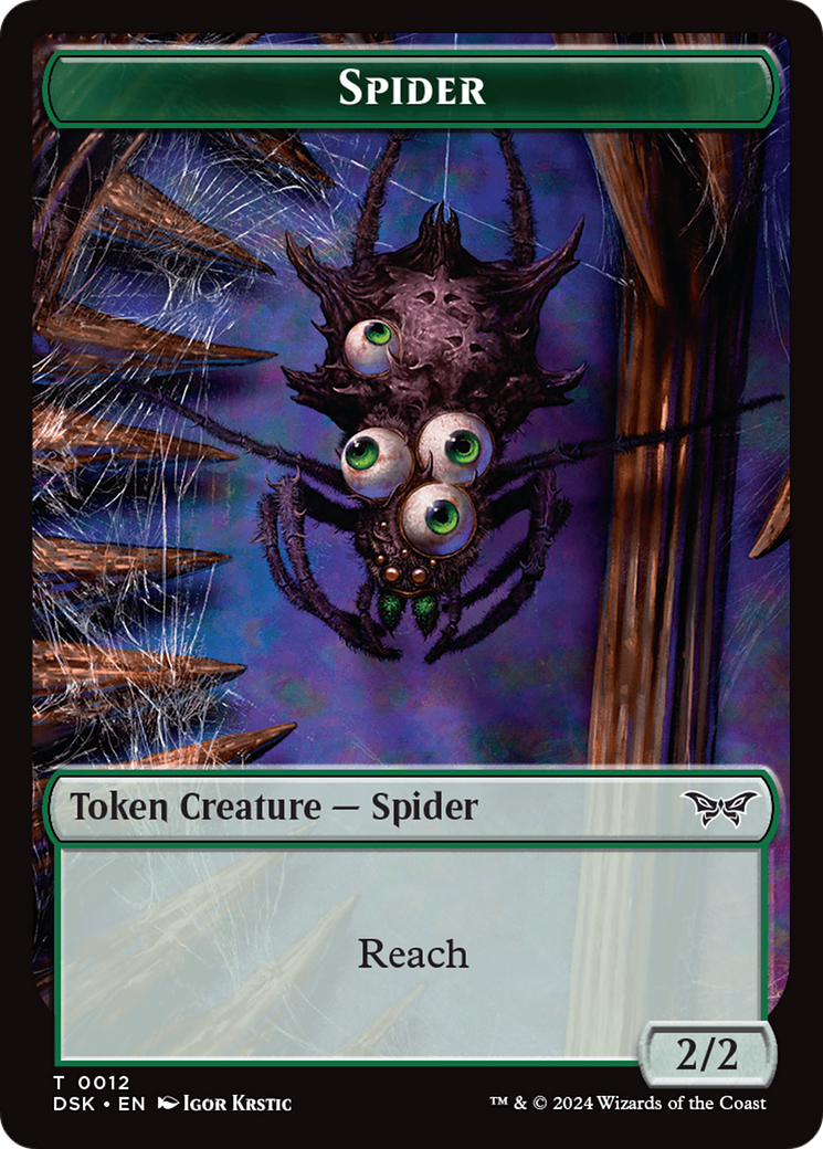 Spider // Manifest Double-Sided Token [Duskmourn: House of Horror Tokens] | Grognard Games
