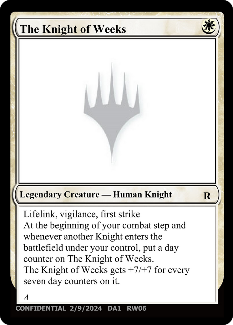 The Knight of Weeks [Unknown Event] | Grognard Games