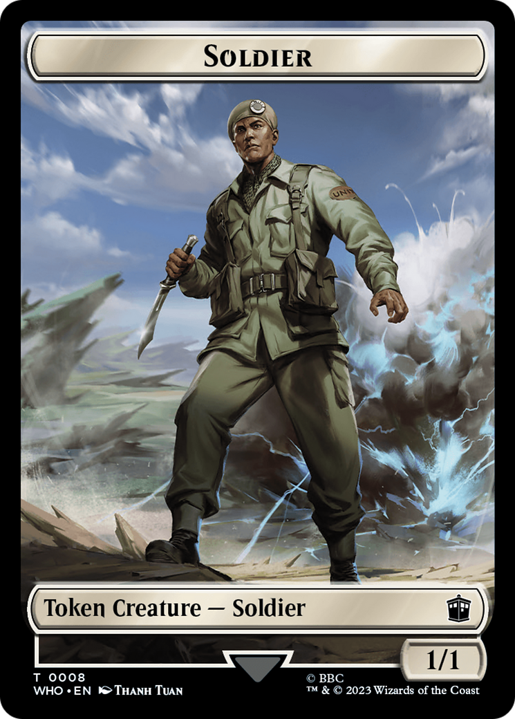 Soldier // Alien Warrior Double-Sided Token [Doctor Who Tokens] | Grognard Games