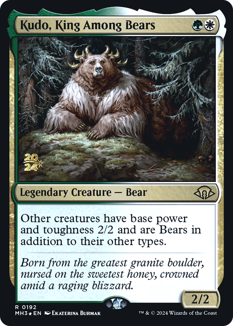 Kudo, King Among Bears [Modern Horizons 3 Prerelease Promos] | Grognard Games