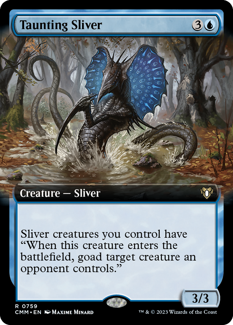 Taunting Sliver (Extended Art) [Commander Masters] | Grognard Games