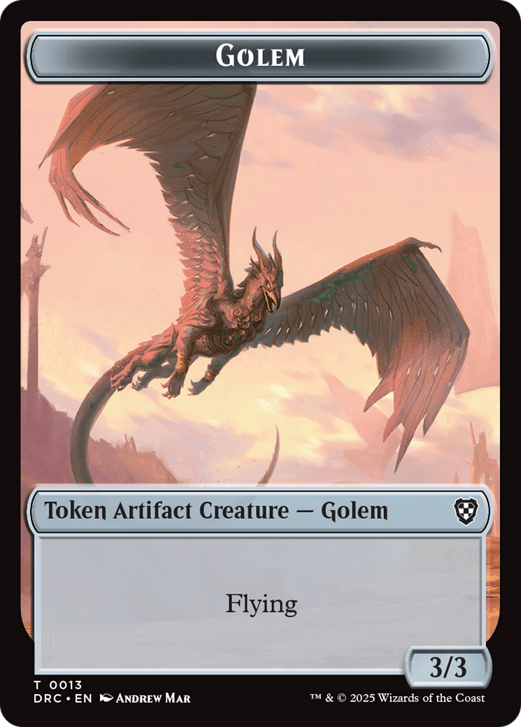 Golem (0013) // Nalaar Aetherjet Double-Sided Token [Aetherdrift Tokens] | Grognard Games