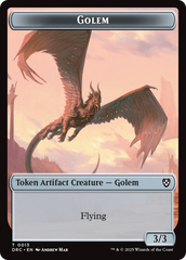 Golem (0013) // Nalaar Aetherjet Double-Sided Token [Aetherdrift Tokens] | Grognard Games