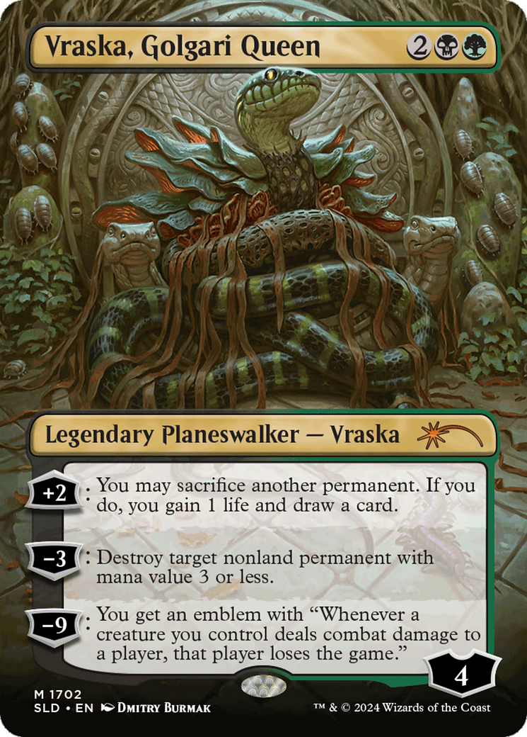 Vraska, Golgari Queen (SLD-1702) - Secret Lair Drop (Borderless) Foil | Grognard Games