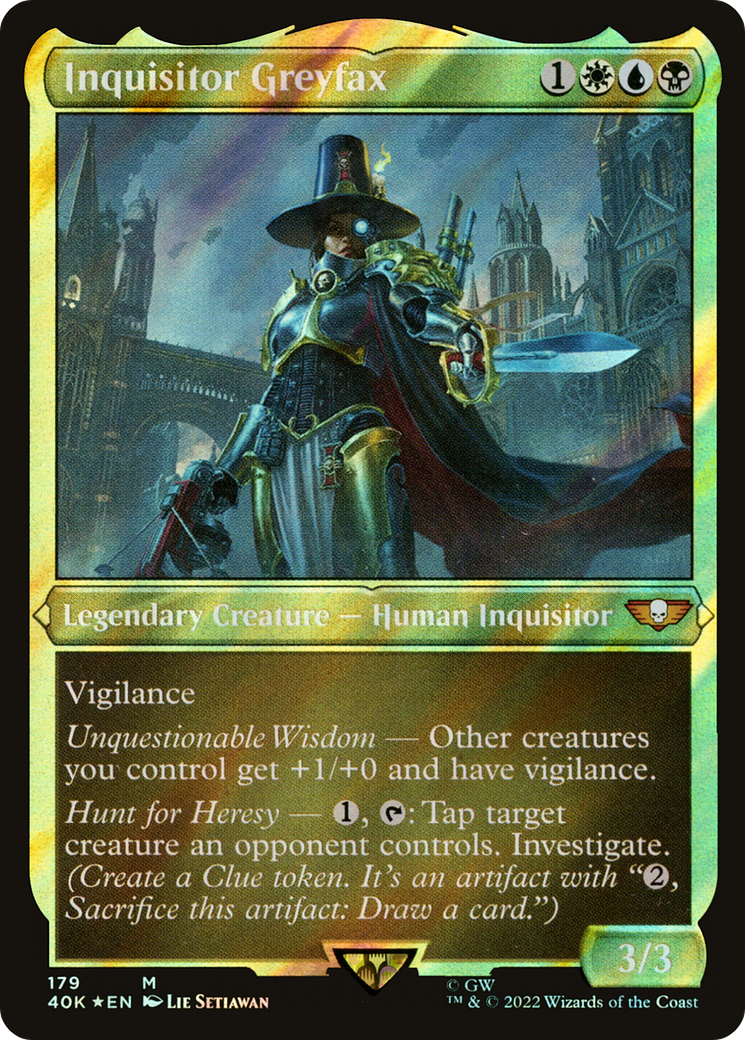 Inquisitor Greyfax (Display Commander) (Surge Foil) [Universes Beyond: Warhammer 40,000] | Grognard Games