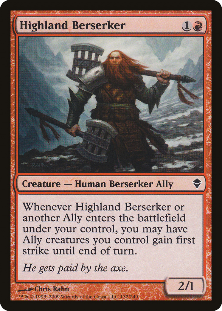 Highland Berserker (ZEN-132) - Zendikar Foil | Grognard Games