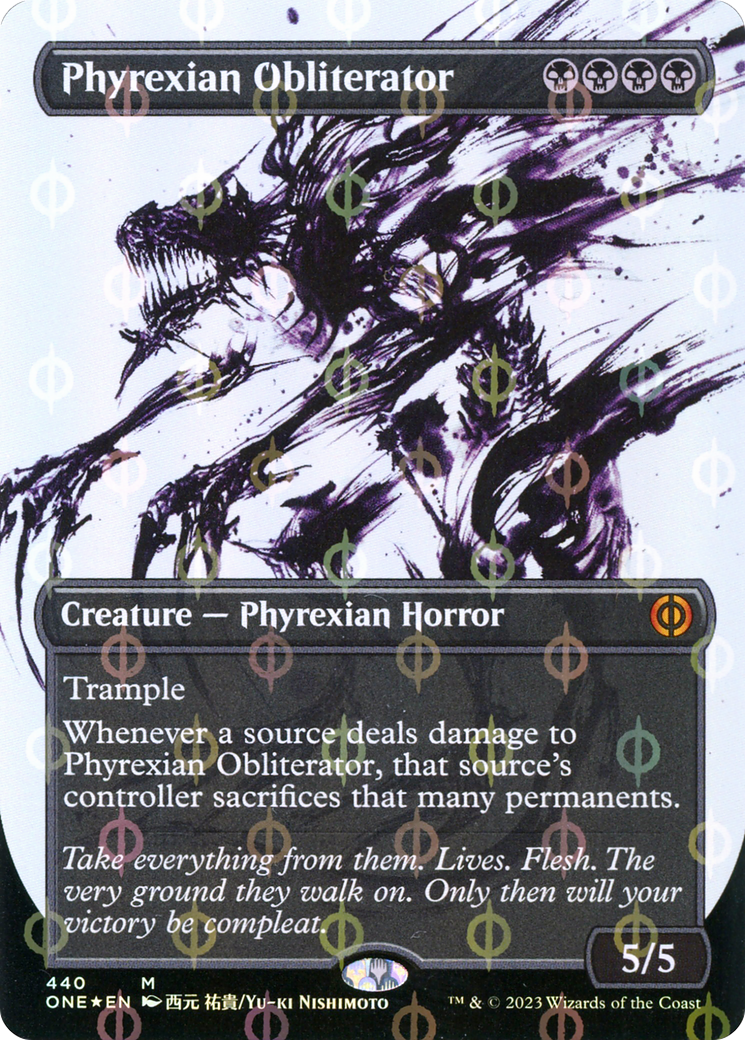 Phyrexian Obliterator (Borderless Ichor Step-and-Compleat Foil) [Phyrexia: All Will Be One] | Grognard Games