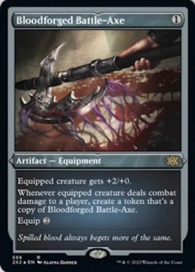 Bloodforged Battle-Axe (Foil Etched) [Double Masters 2022] | Grognard Games