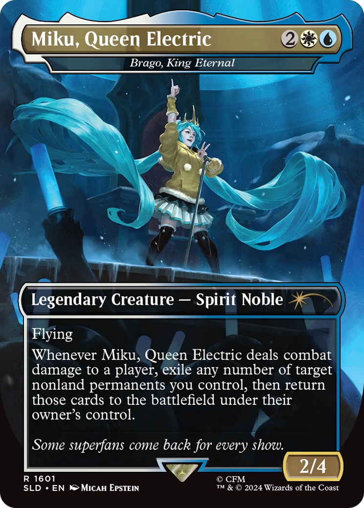 Brago, King Eternal (SLD-1601) - Secret Lair Drop / Miku, Queen Electric (Borderless) Foil | Grognard Games