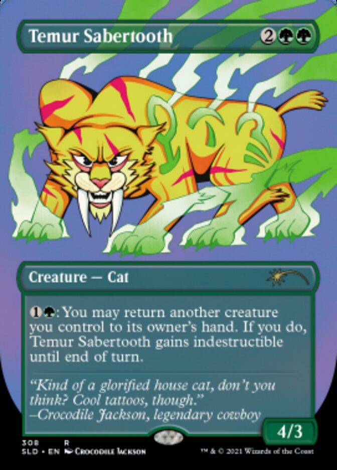 Temur Sabertooth (Borderless) (Foil Etched) [Secret Lair Drop Series] | Grognard Games