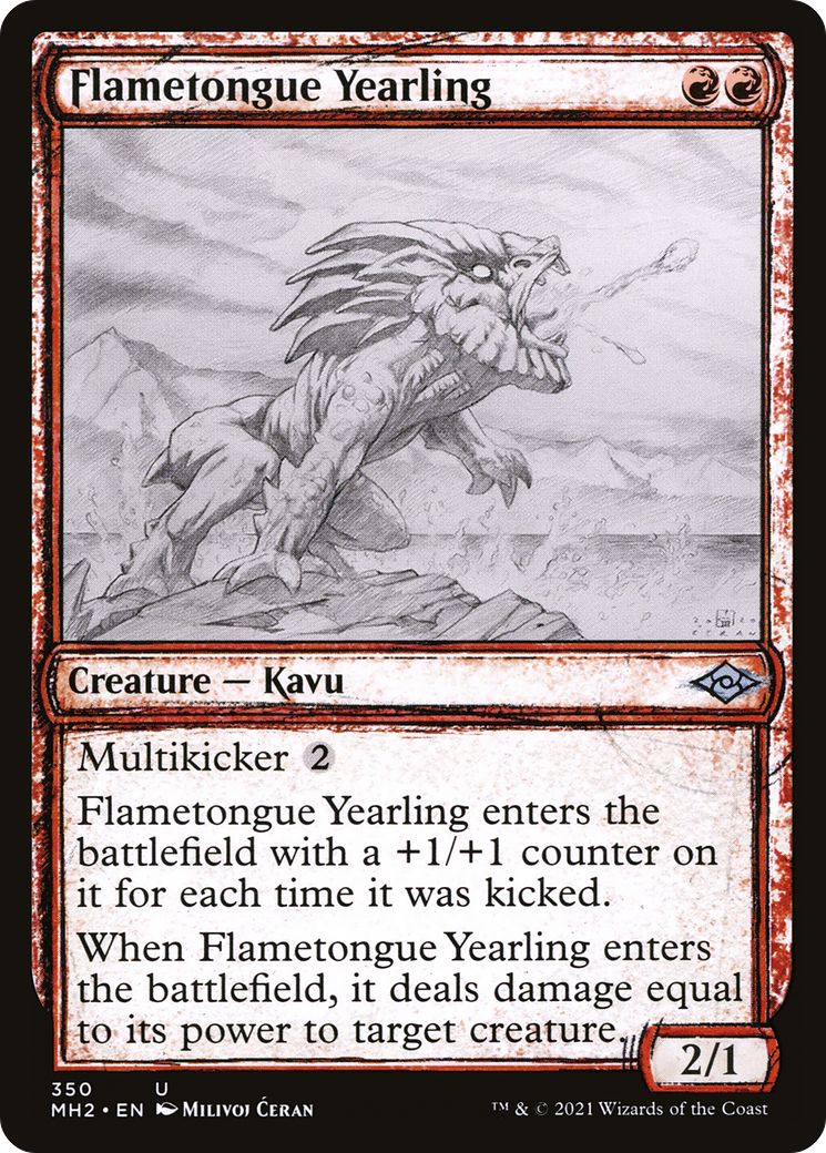 Flametongue Yearling (Sketch) [Modern Horizons 2] | Grognard Games