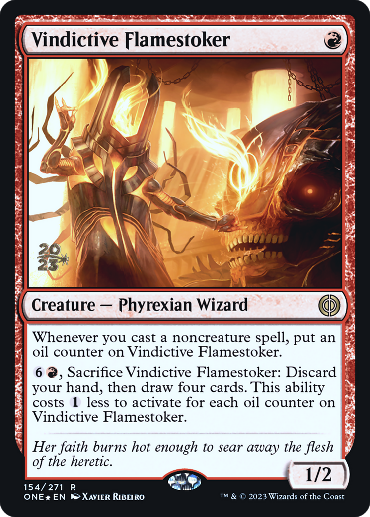Vindictive Flamestoker [Phyrexia: All Will Be One Prerelease Promos] | Grognard Games
