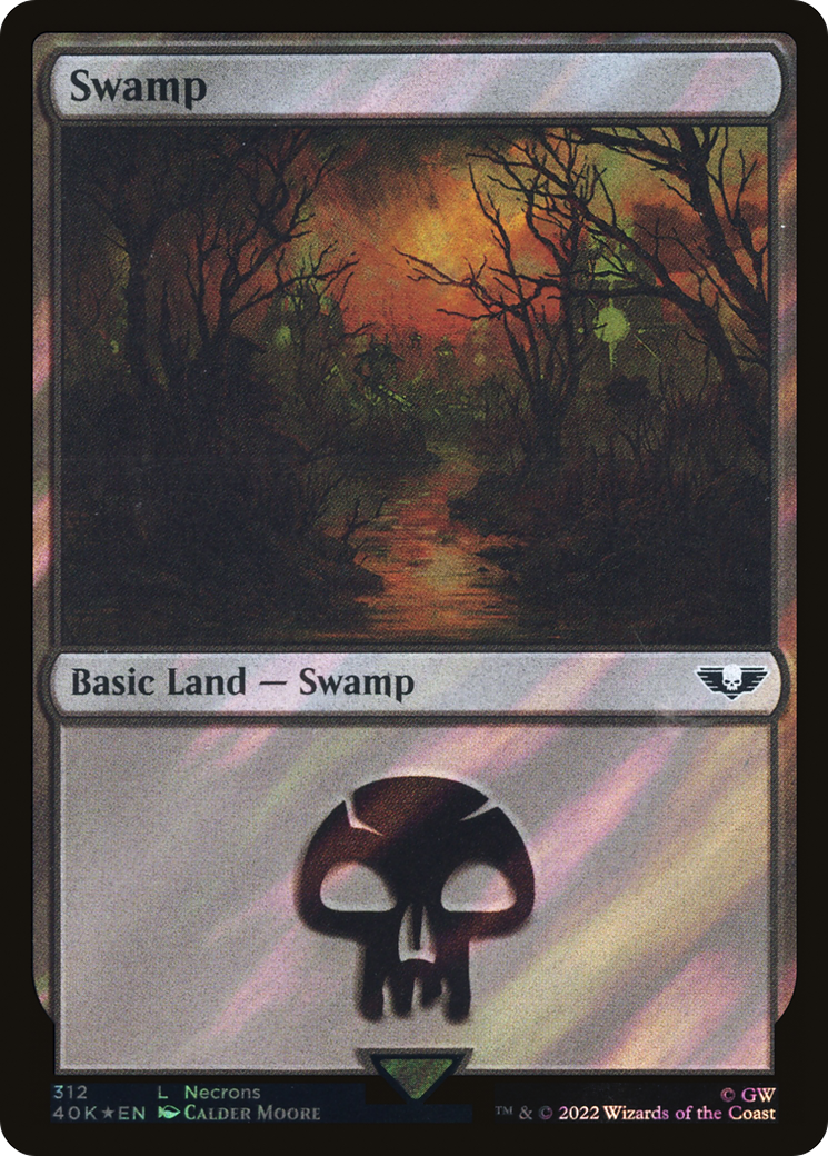 Swamp (312) (Surge Foil) [Universes Beyond: Warhammer 40,000] | Grognard Games
