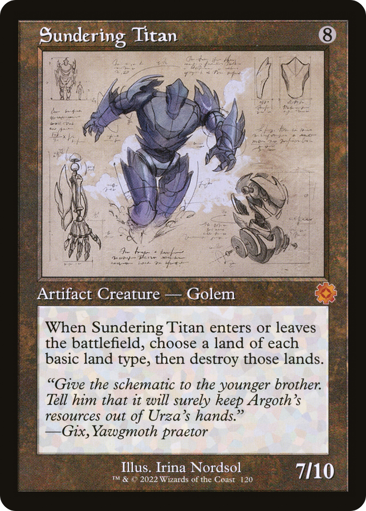 Sundering Titan (Retro Schematic) [The Brothers' War Retro Artifacts] | Grognard Games