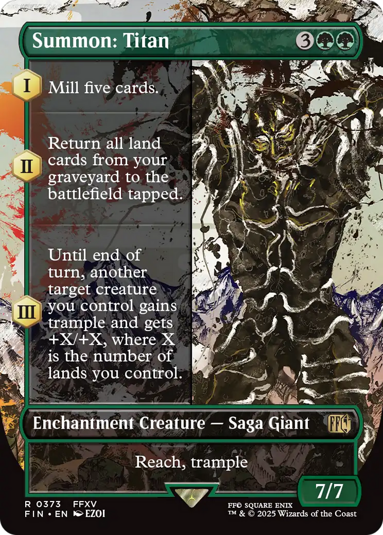 Summon: Titan (FIN-373) - FINAL FANTASY: (enchantment) (Borderless) Foil | Grognard Games