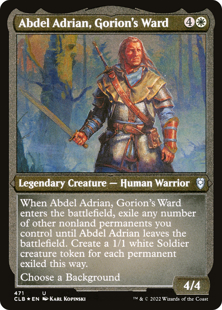 Abdel Adrian, Gorion's Ward (Foil Etched) (CLB-471) - Commander Legends: Battle for Baldur's Gate Foil | Grognard Games