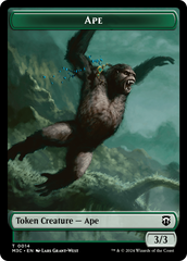 Ape (Ripple Foil) // Plant Double-Sided Token [Modern Horizons 3 Commander Tokens] | Grognard Games