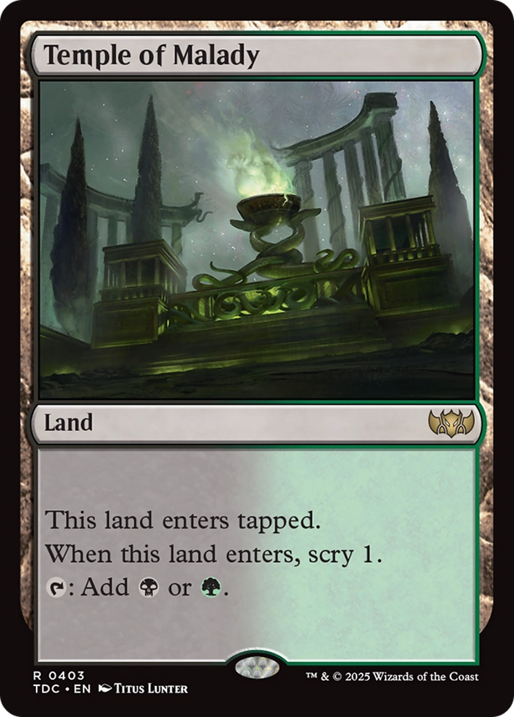 Temple of Malady [Tarkir: Dragonstorm Commander] | Grognard Games