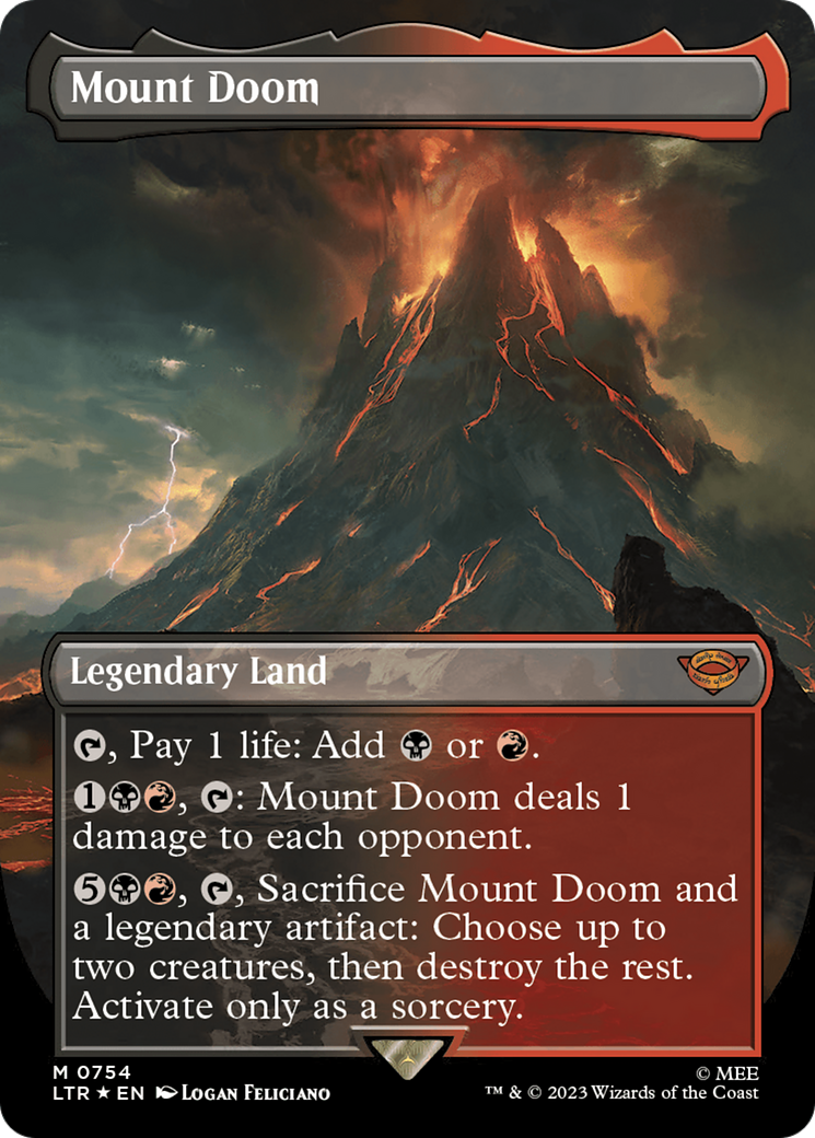 Mount Doom (Borderless) (Surge Foil) [The Lord of the Rings: Tales of Middle-Earth] | Grognard Games