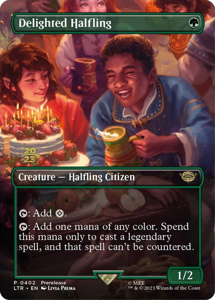 Delighted Halfling (402) [The Lord of the Rings: Tales of Middle-Earth Prerelease Promos] | Grognard Games