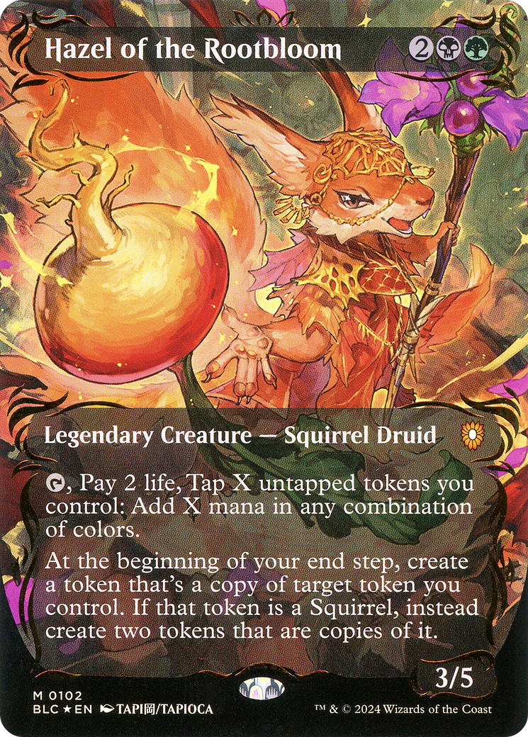 Hazel of the Rootbloom (Borderless) (Raised Foil) [Bloomburrow Commander] | Grognard Games
