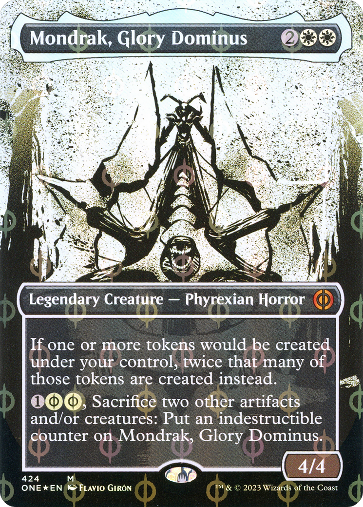 Mondrak, Glory Dominus (Borderless Ichor Step-and-Compleat Foil) [Phyrexia: All Will Be One] | Grognard Games