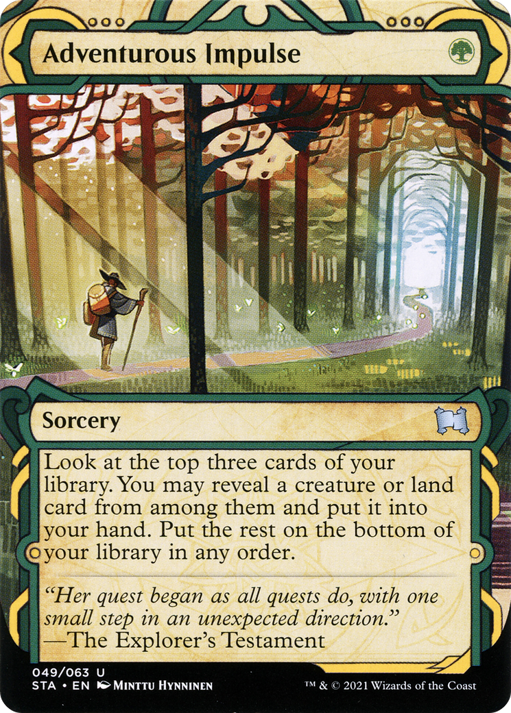 Adventurous Impulse (STA-049) - Strixhaven Mystical Archive: (Showcase) (Borderless) Etched Foil | Grognard Games