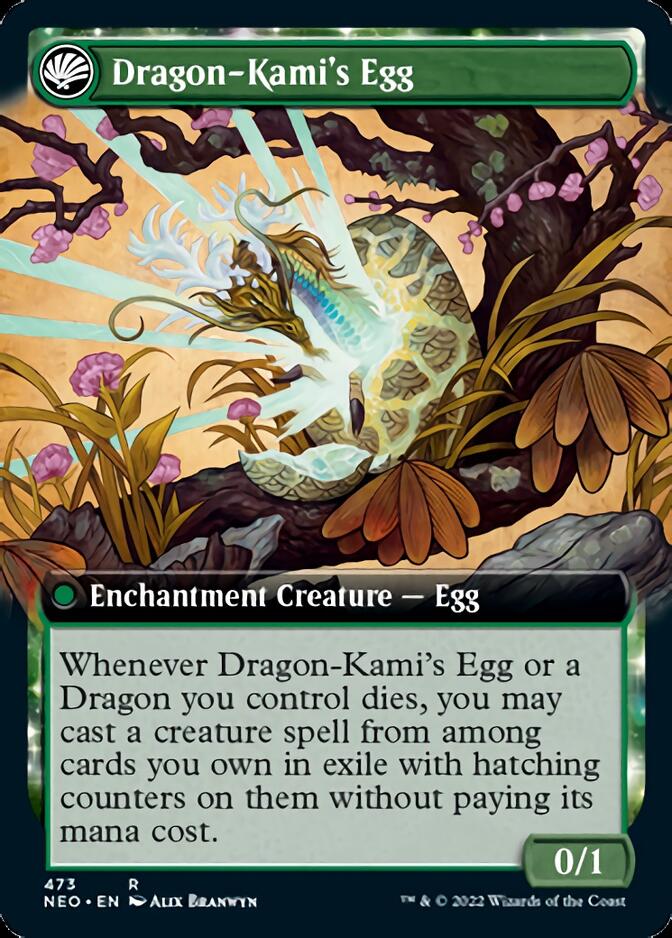 The Dragon-Kami Reborn // Dragon-Kami's Egg (Extended Art) [Kamigawa: Neon Dynasty] | Grognard Games