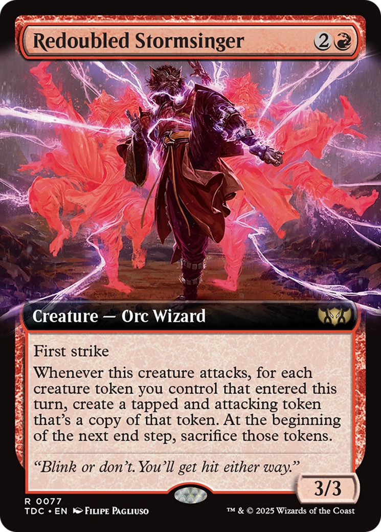 Redoubled Stormsinger (Extended Art) [Tarkir: Dragonstorm Commander] | Grognard Games