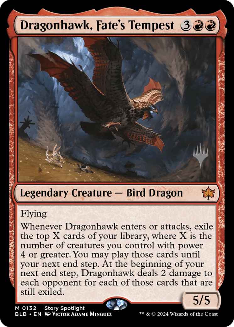 Dragonhawk, Fate's Tempest (Promo Pack) [Bloomburrow Promos] | Grognard Games