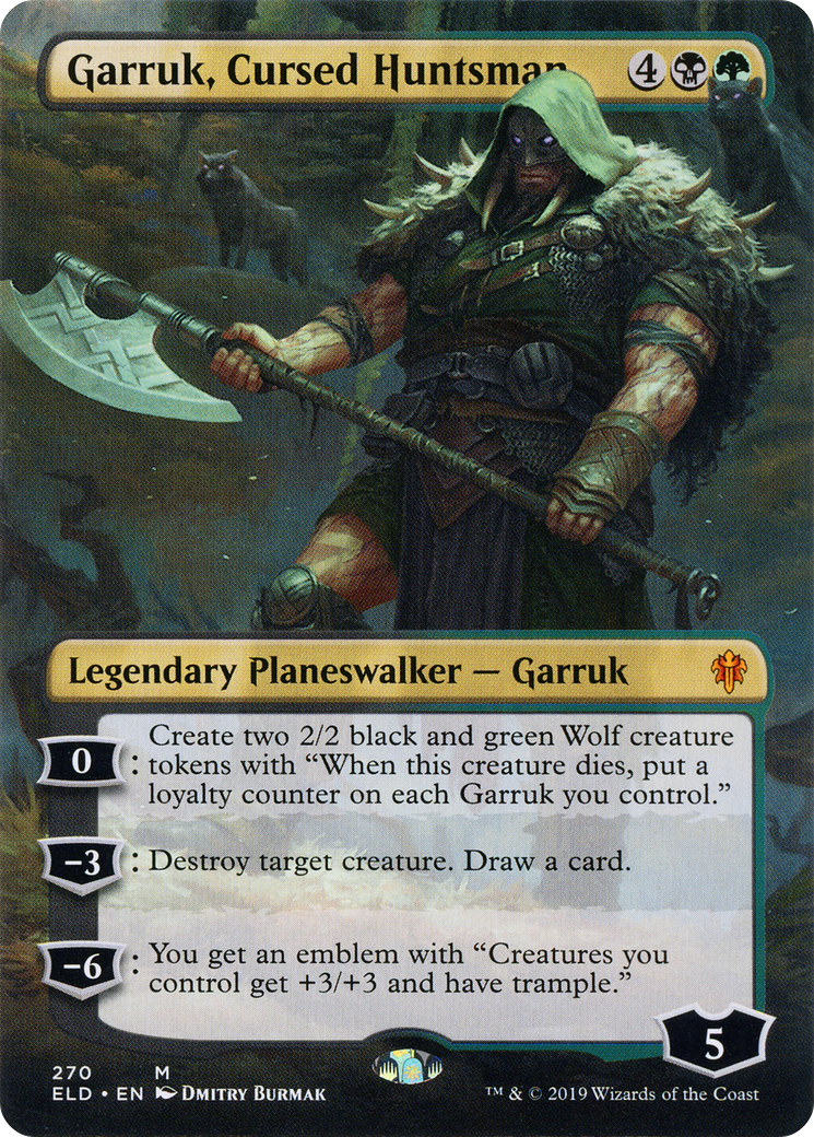 Garruk, Cursed Huntsman (Borderless) [Throne of Eldraine] | Grognard Games