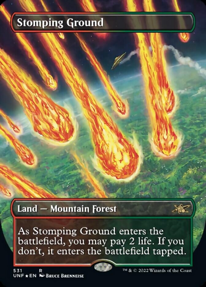 Stomping Ground (Borderless) (Galaxy Foil) [Unfinity] | Grognard Games