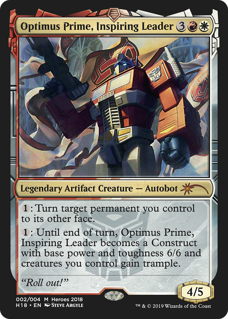 Optimus Prime, Inspiring Leader [Heroes of the Realm 2018] | Grognard Games