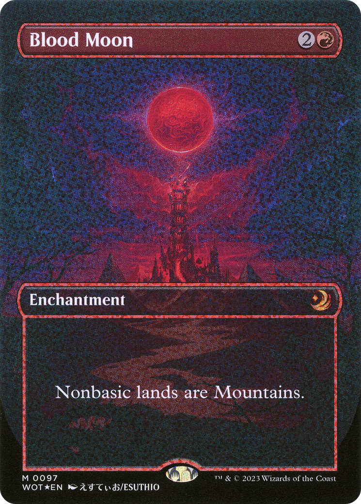 Blood Moon (Anime Borderless) (Confetti Foil) [Wilds of Eldraine: Enchanting Tales] | Grognard Games